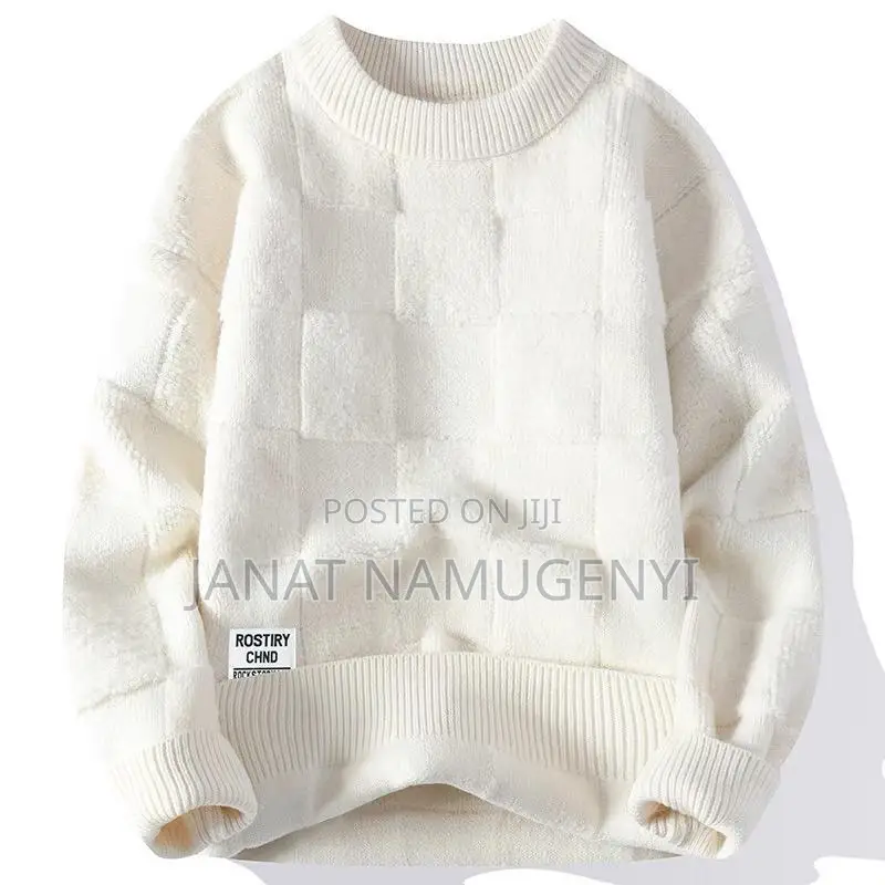 Plain White Round Neck Sweater