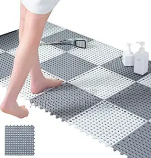 4pcs Interlocking Non Slip Bathroom Floor Tiles Rubber Mat