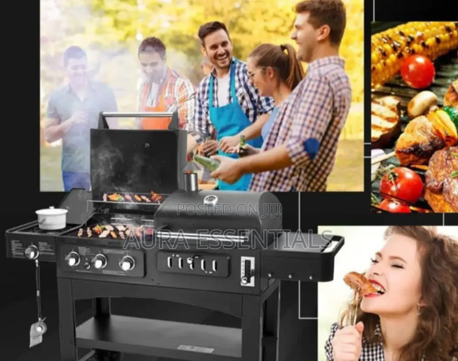 2 in 1 Commercial Luxury Gas Grill + Charcoal Smoker BBQ