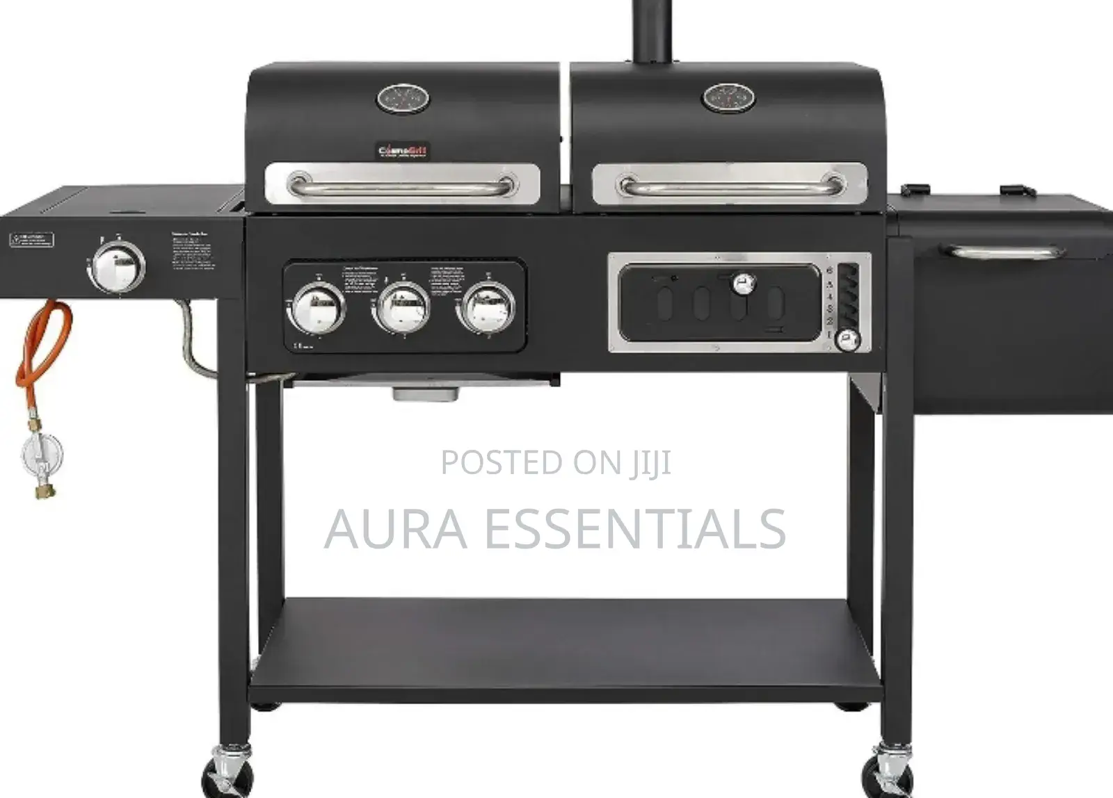 2 in 1 Commercial Luxury Gas Grill + Charcoal Smoker BBQ