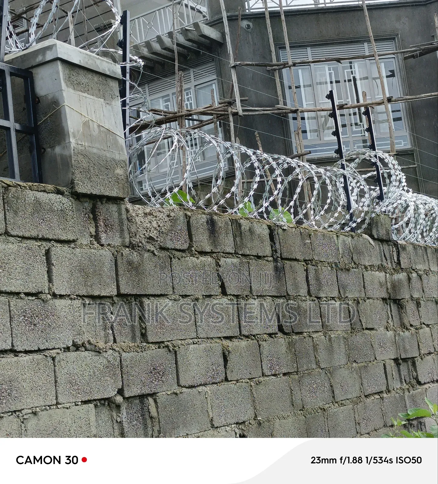 Electric Fence System With Barbed Wire Silver Stainless