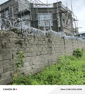 Electric Fence System With Barbed Wire Silver Stainless