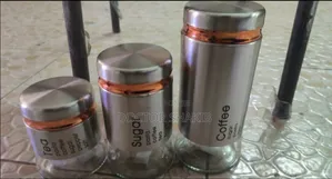 Metal Glass Spice Jars - 3pcs