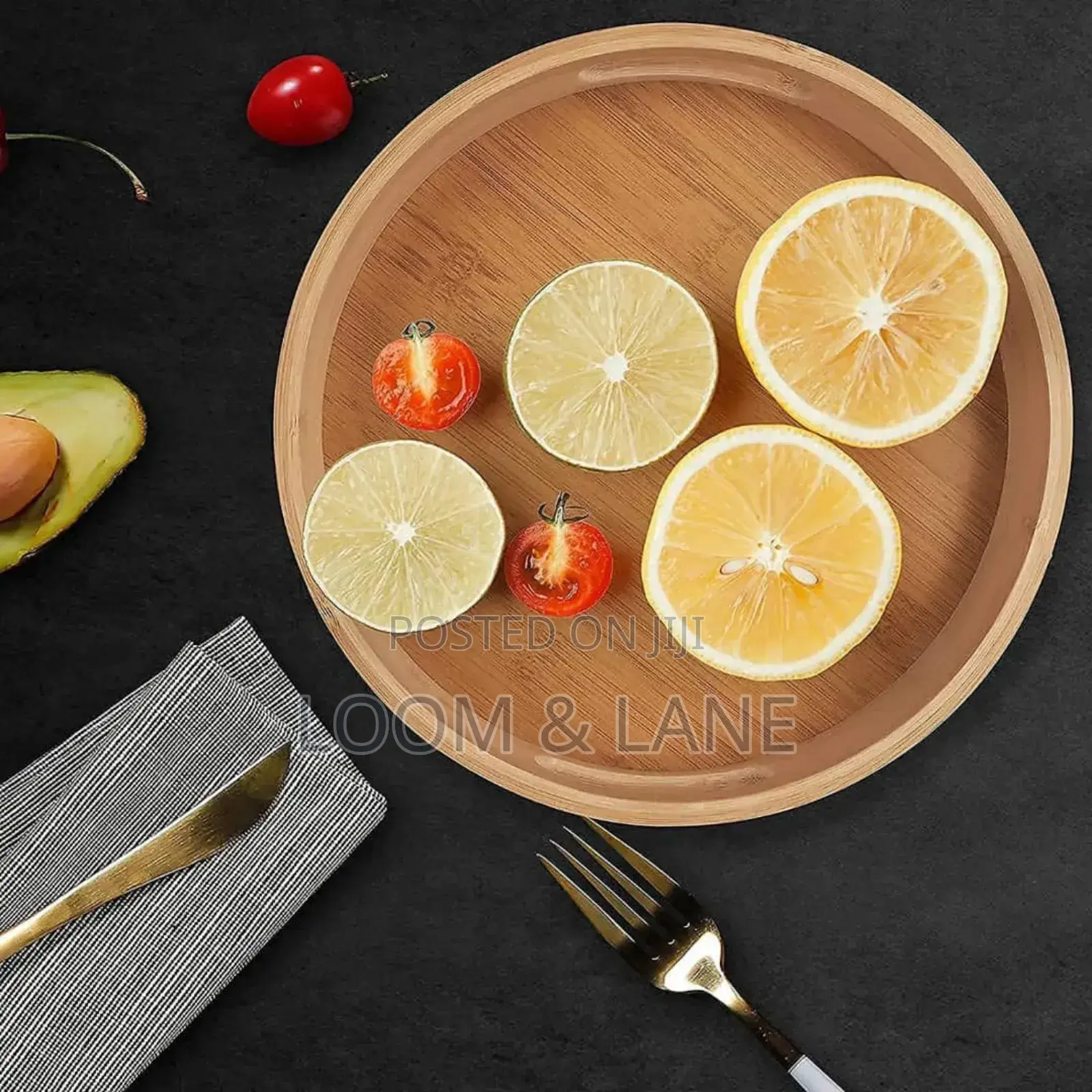 Bamboo 4pcs Round Wooden Trays