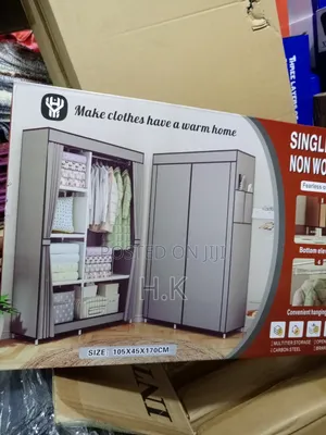 Portable, Non-Woven Fabric Wardrobe With a Steel Frame,