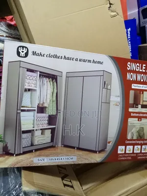 Portable, Non-Woven Fabric Wardrobe With a Steel Frame,
