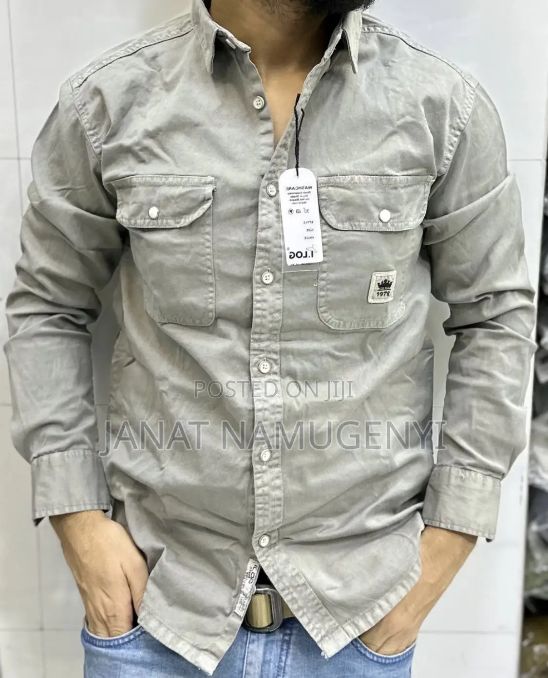 Grey Buttoned Shirt Available