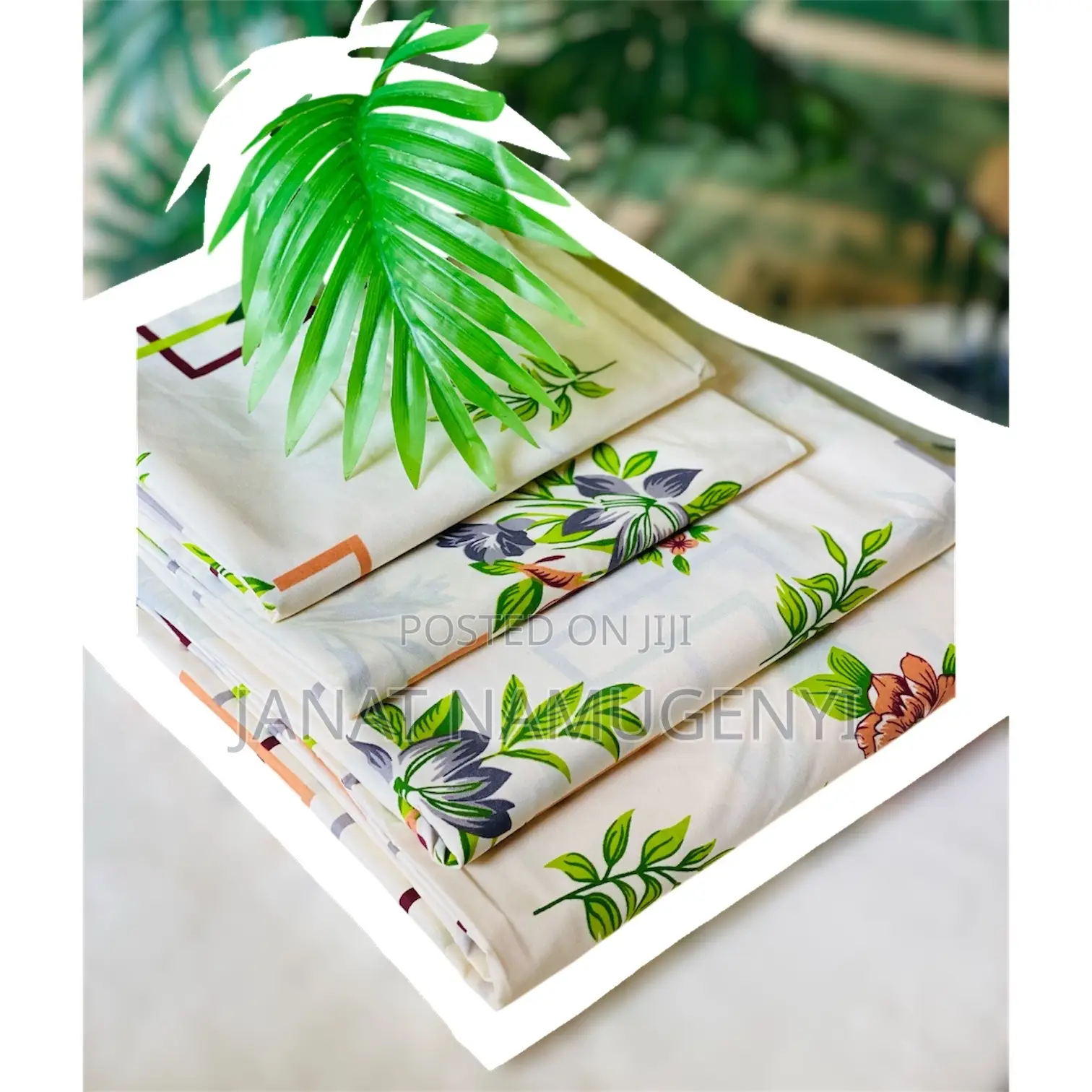 Cream Cotton Floral Bedsheets
