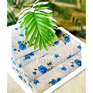 White Cotton Blue Small Floral Bedsheets
