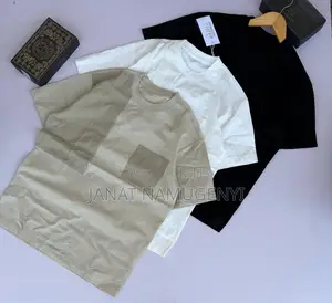 Pure Cotton Plain Colored Round Neck Tshirt With Side Pocket