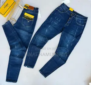 Blue Denim Damage Jeans