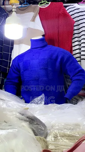 Blue Thick Pull Neck Sweater