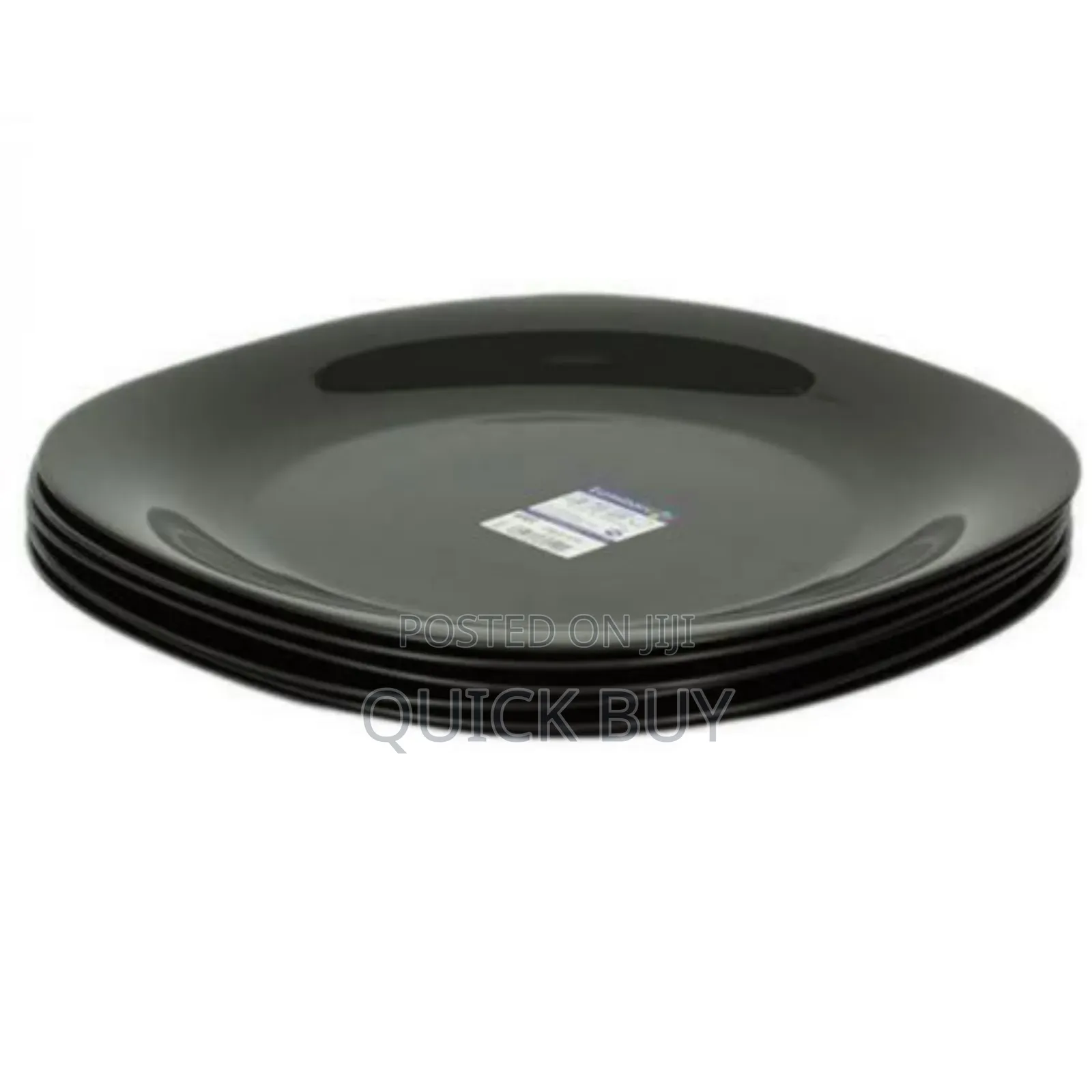6pcs Black Square Plain Design Plate