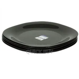 6pcs Black Square Plain Design Plate