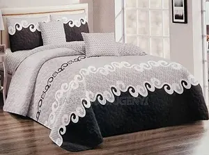 Black and Grey 4 Piece Bedspread