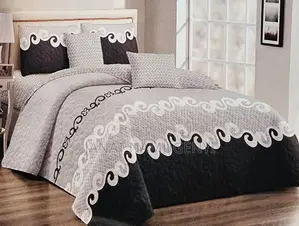 Black and Grey 4 Piece Bedspread