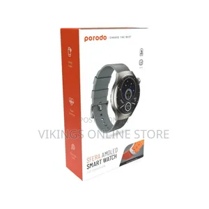 Porodo Smartwatch Sfera Round Titanium Extra Orange Band,