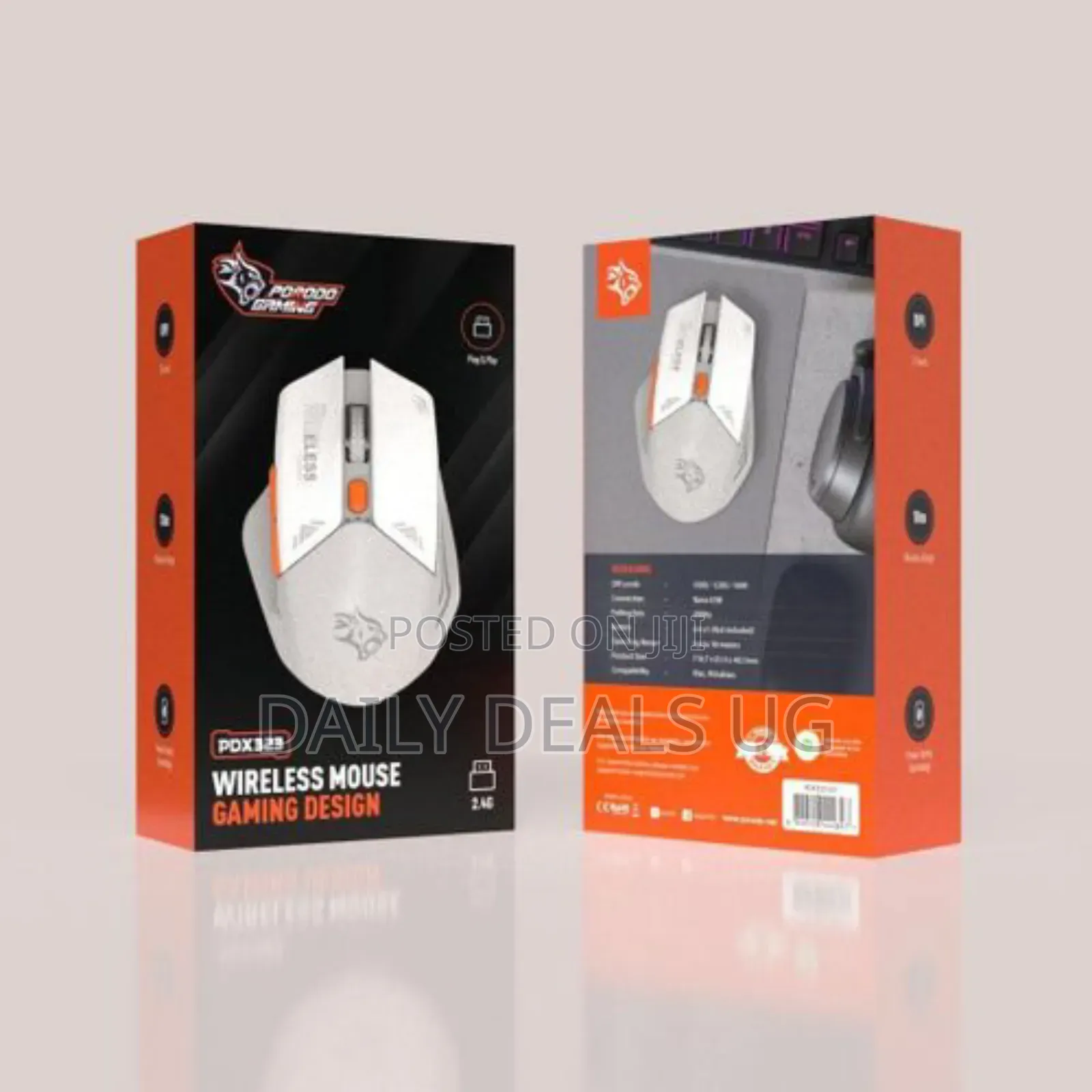 Porodo Gaming Wireless Mouse, Nano Usb, - Grey)