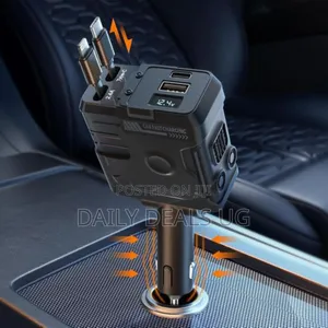 Porodo 66w Car Charger Lightning Type-C - Black