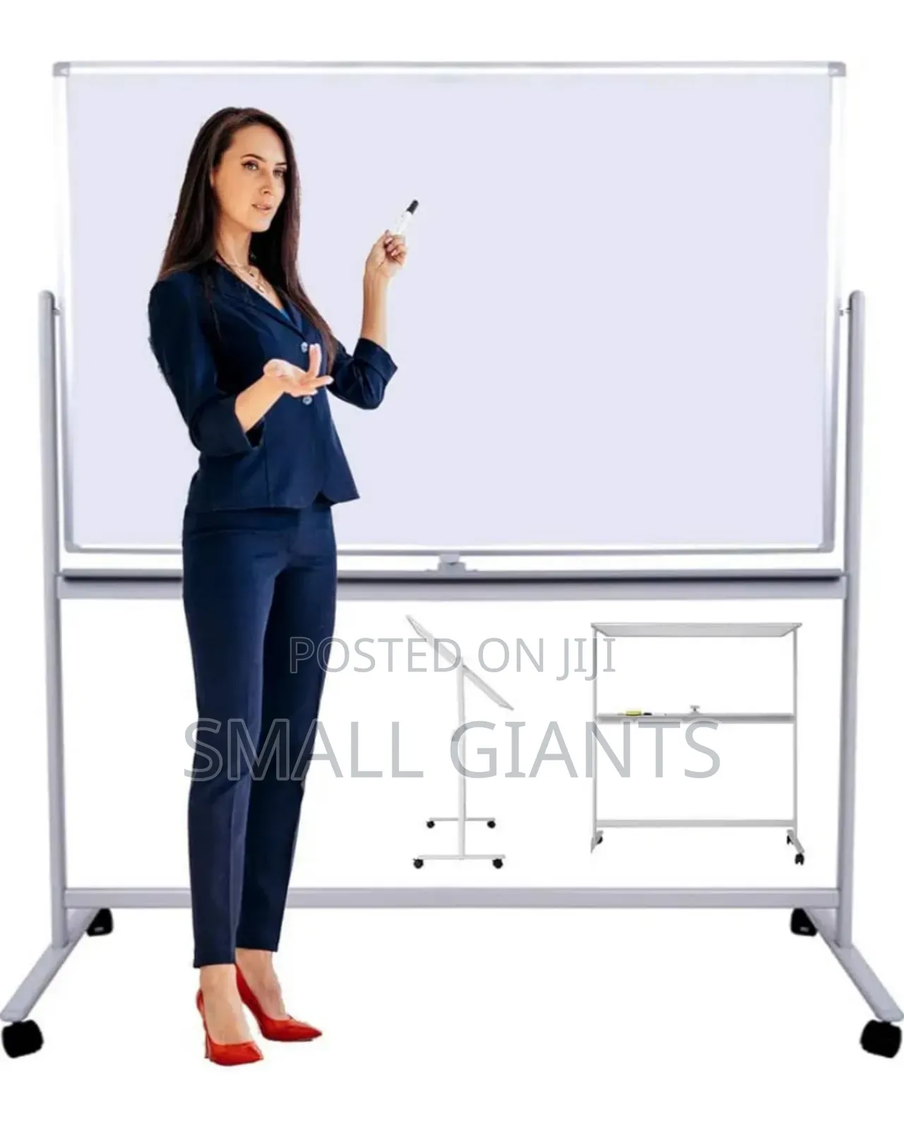 90cmby150cm Double-Sided White Board With Adjustable Stand