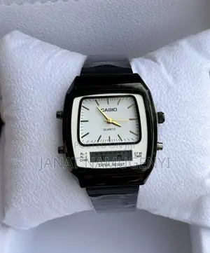Black With White Dispay Casio Eater Resist Quartz Watch