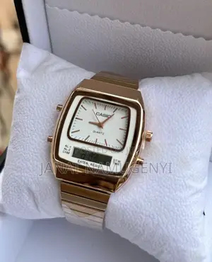 Rose Gold With White Dispay Casio Eater Resist Quartz