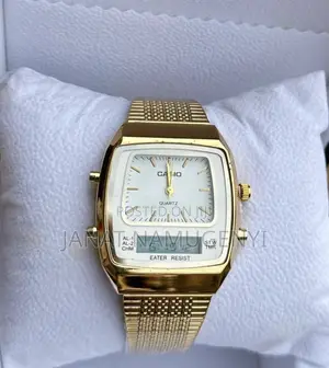Gold With White Dispay Casio Eater Resist Quartz