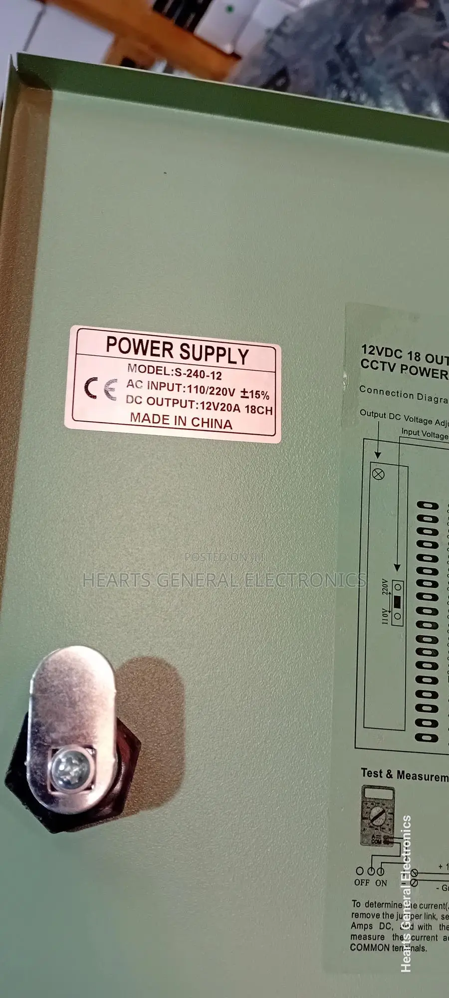 CCTV Power Supply 12v 30amp 18ch