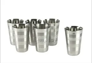 Set of Six Stainless Steel Glasses,
