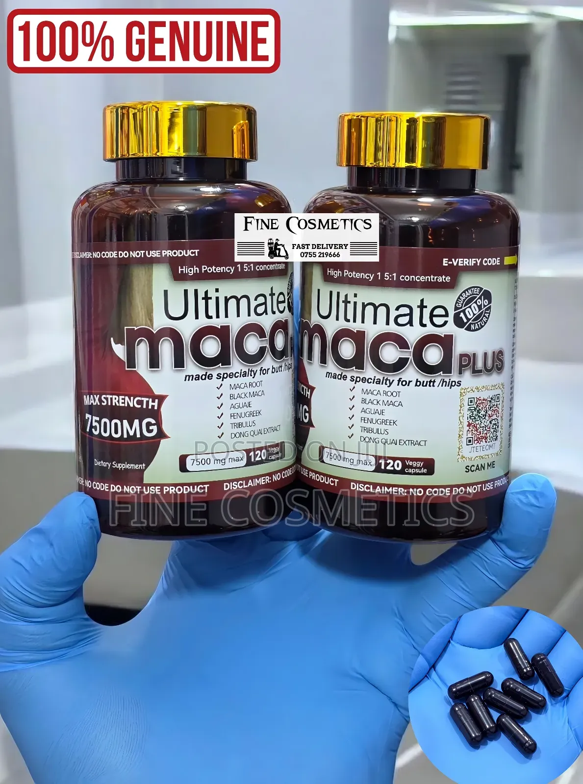 Genuine Ultimate Maca Plus |Hip + Butt Enlargement 120 Pills
