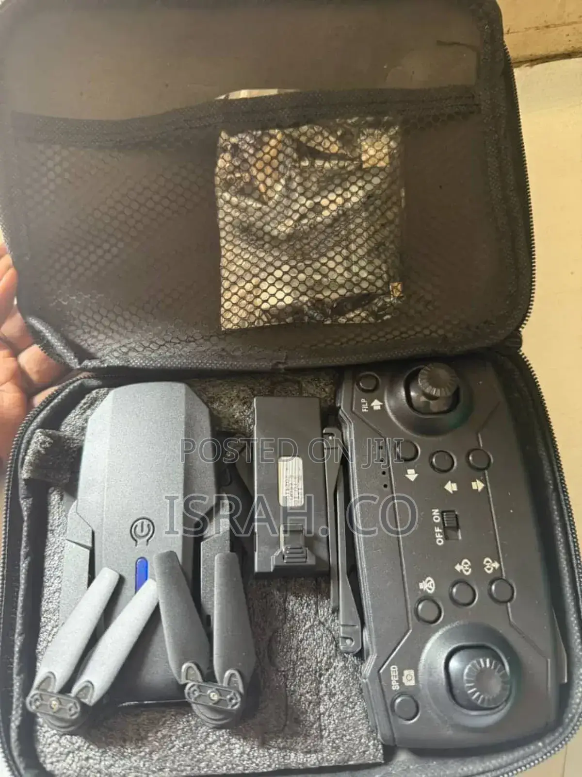 E88 Pro Foldable Drone Inside Its Carrying Case,