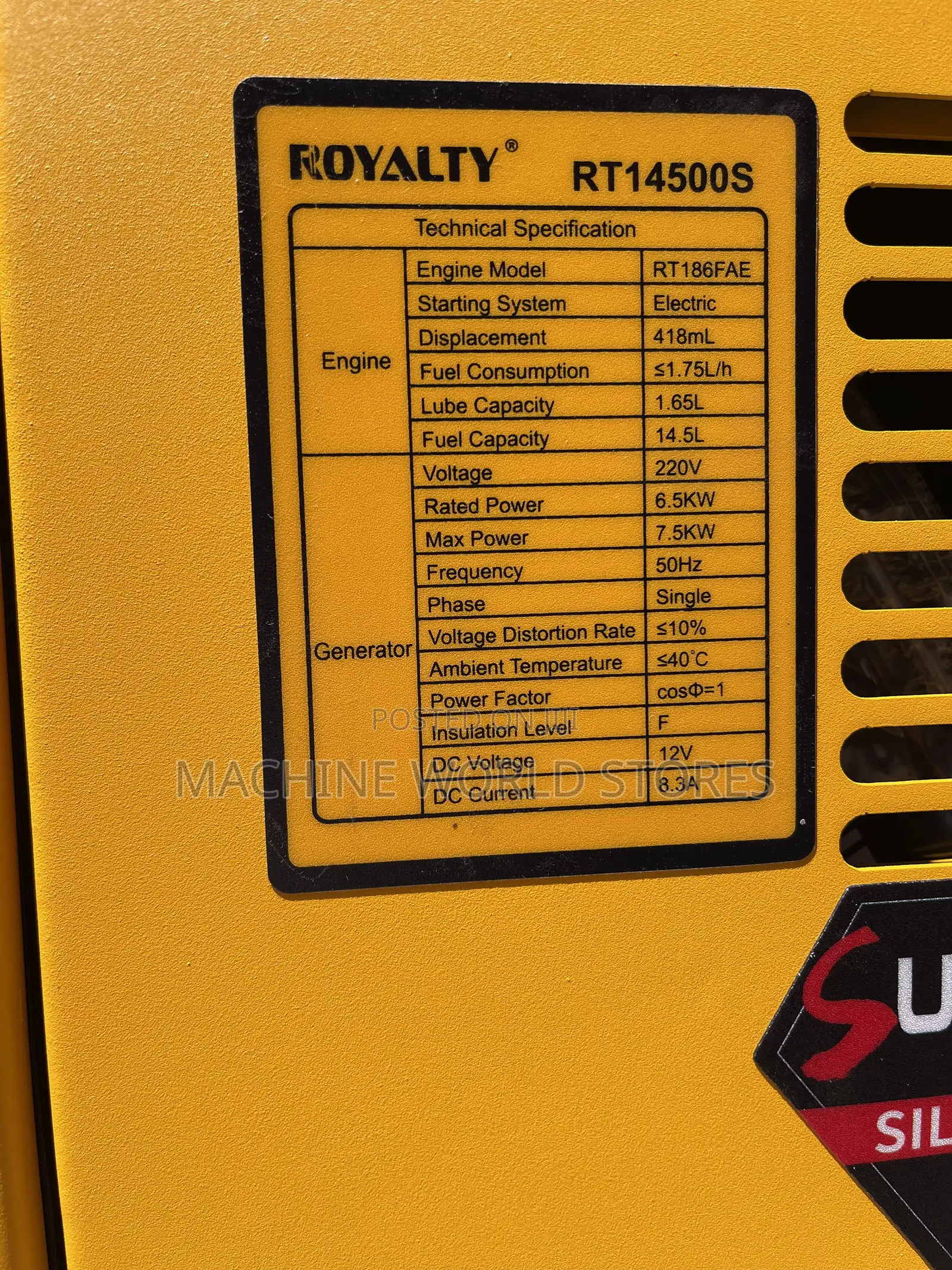 6.5kva Silent Diesel Generator Royalty