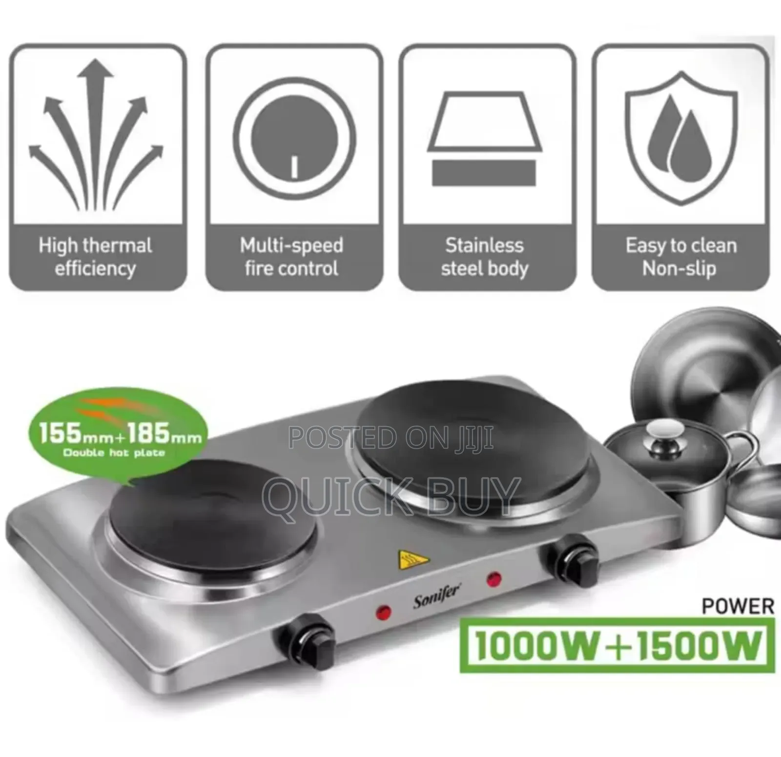 Sf-3049 1000w Double Burner Electric Hot Plate