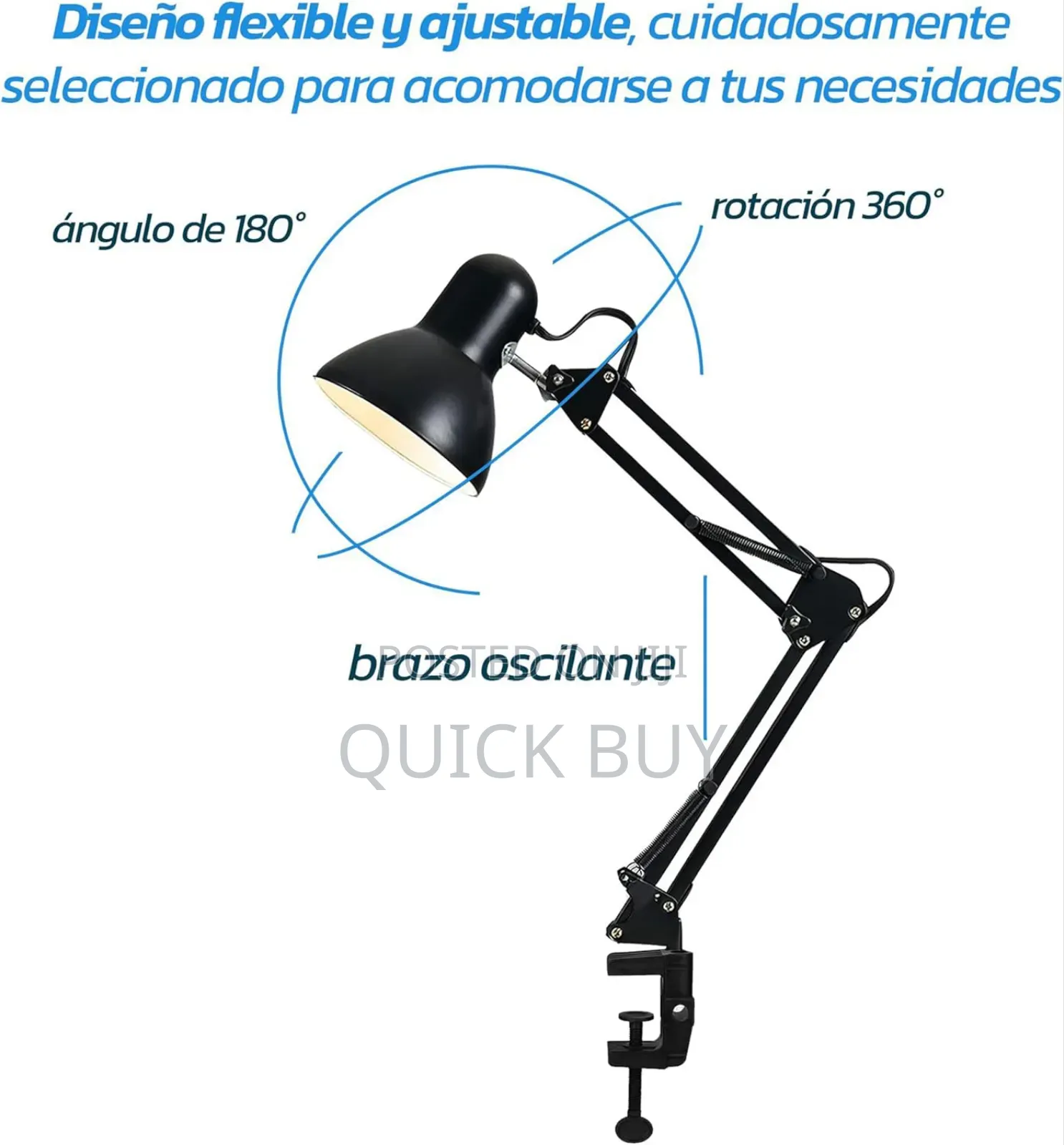 Multi-Joint Desk Lamp With Metal Clamp Base