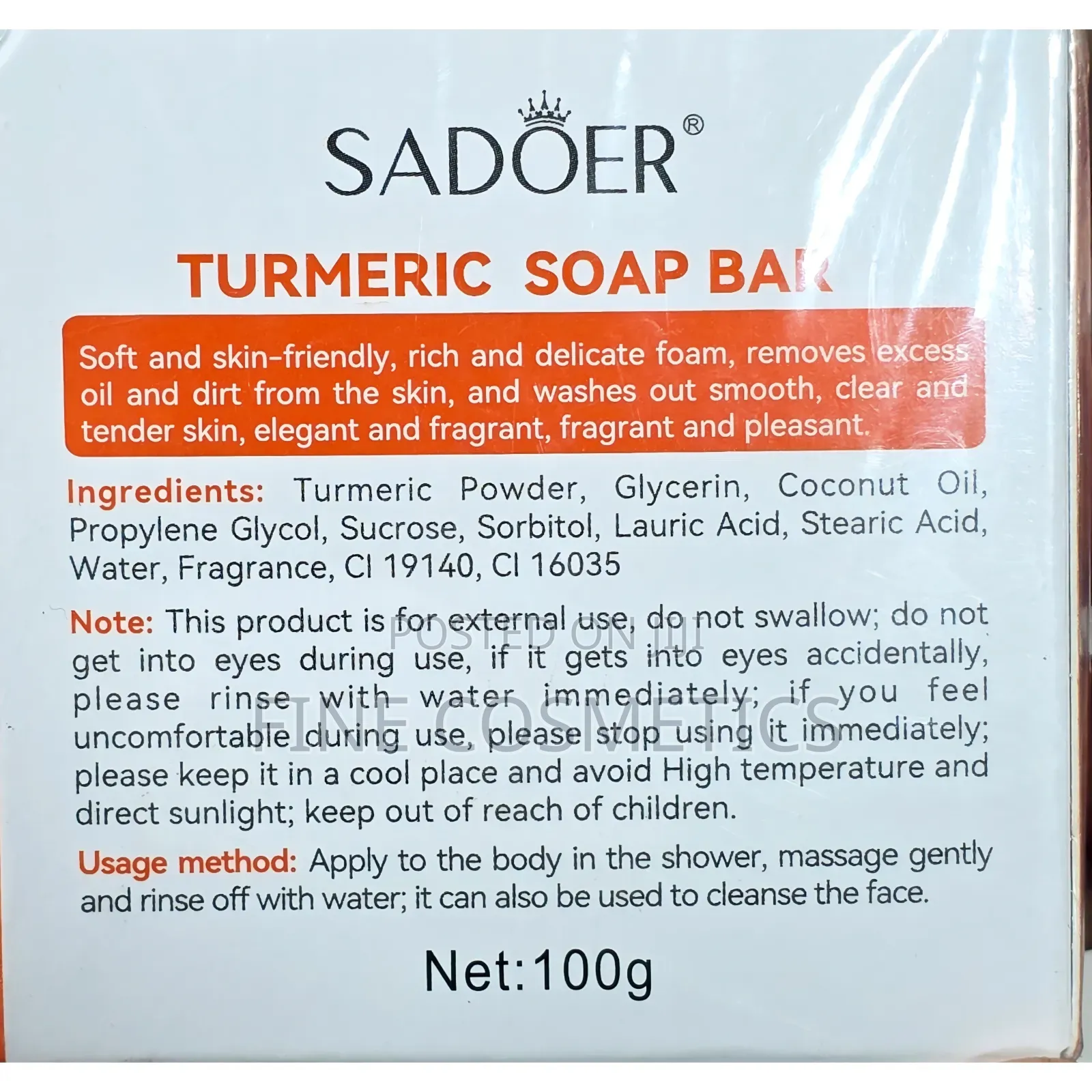 Sadoer Tumeric Acne Cleansing Bar Soap