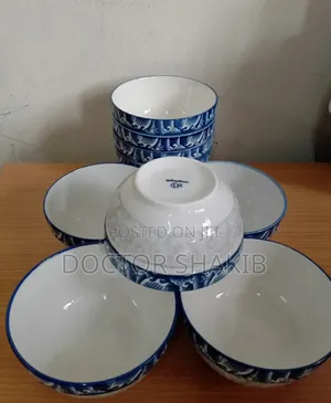 Heavy-Duty Set of Ceramic Soup Salad Bowls - 6pcs