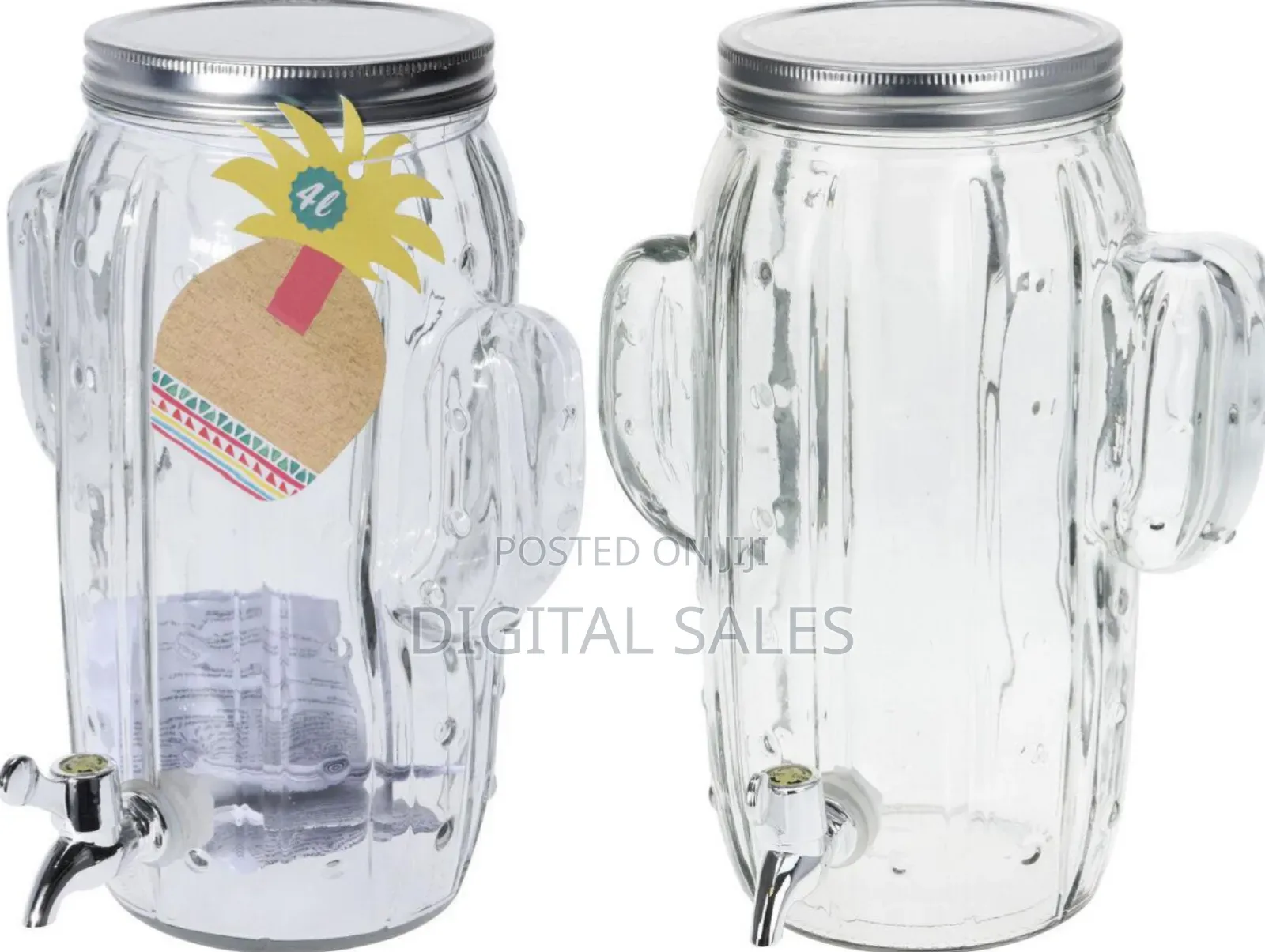Cactus Shaped Glass Dispenser 4litres Available