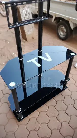 Glass Tv Stand With a Tv Mount.