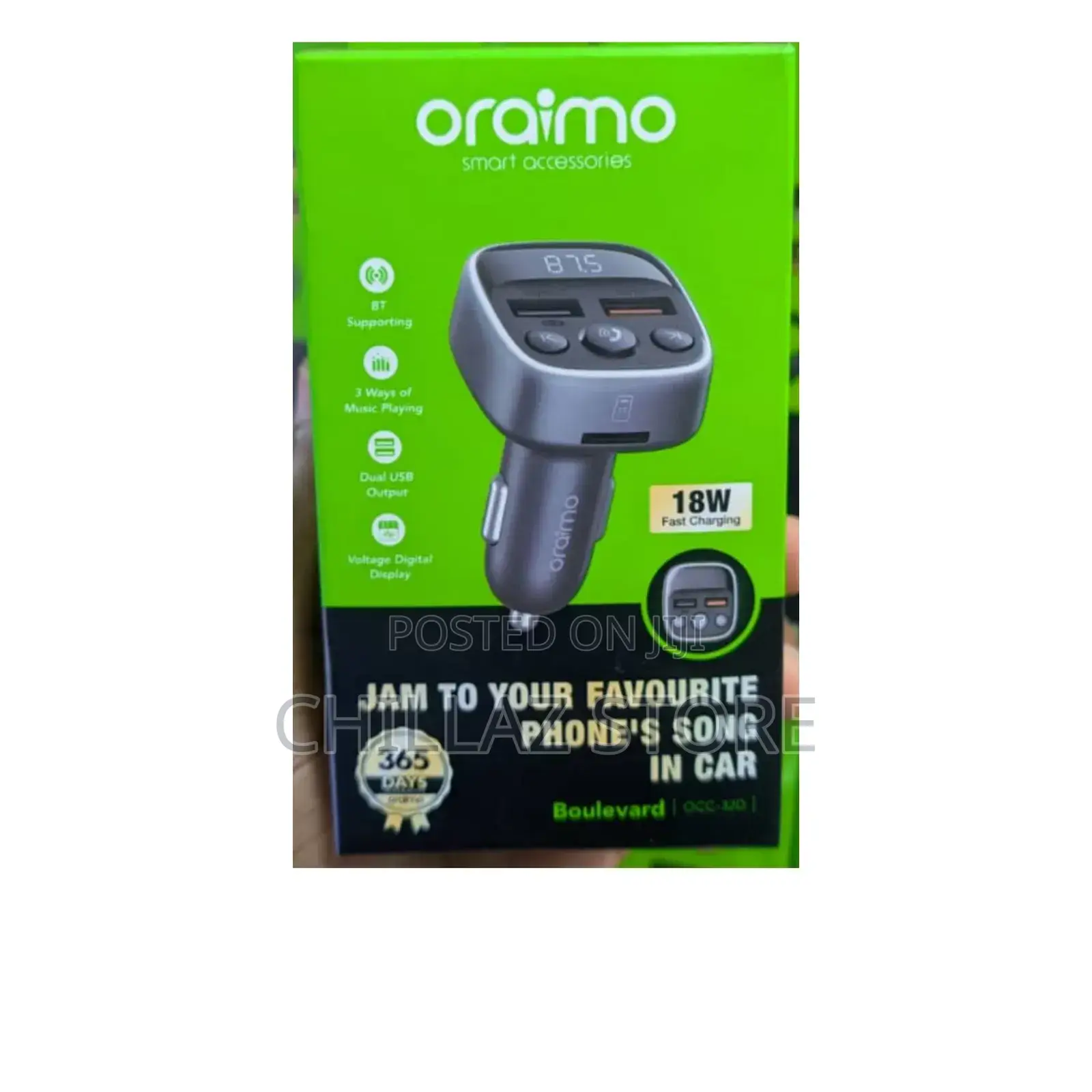 Oraimo Car Charger Modulator With 18w.