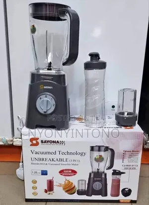 Sayona 3 in 1 Blender With Grinder Smoothie Bottle
