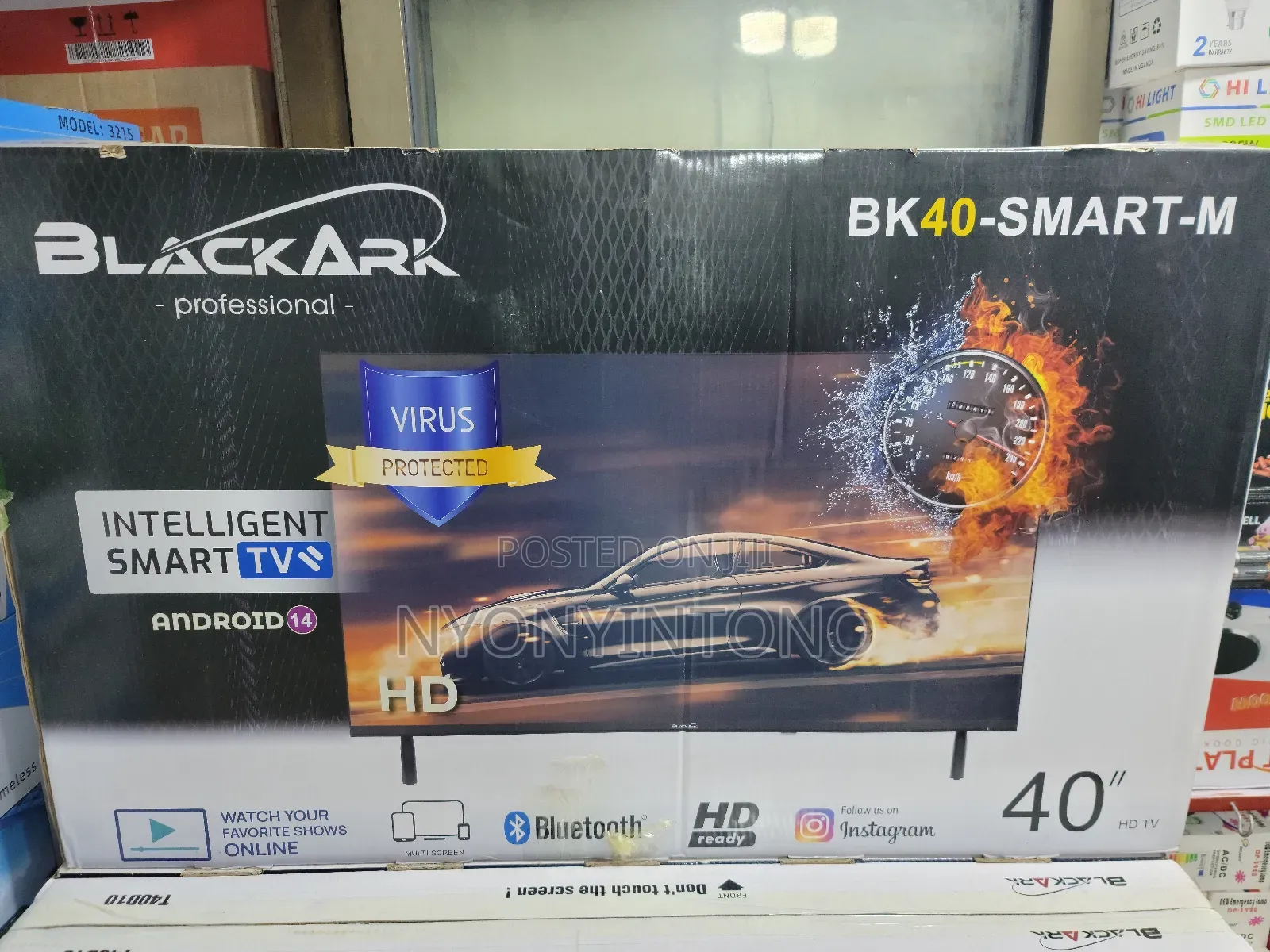 40" Black Ark Smart Android Tv With Bluetooth Connectivity