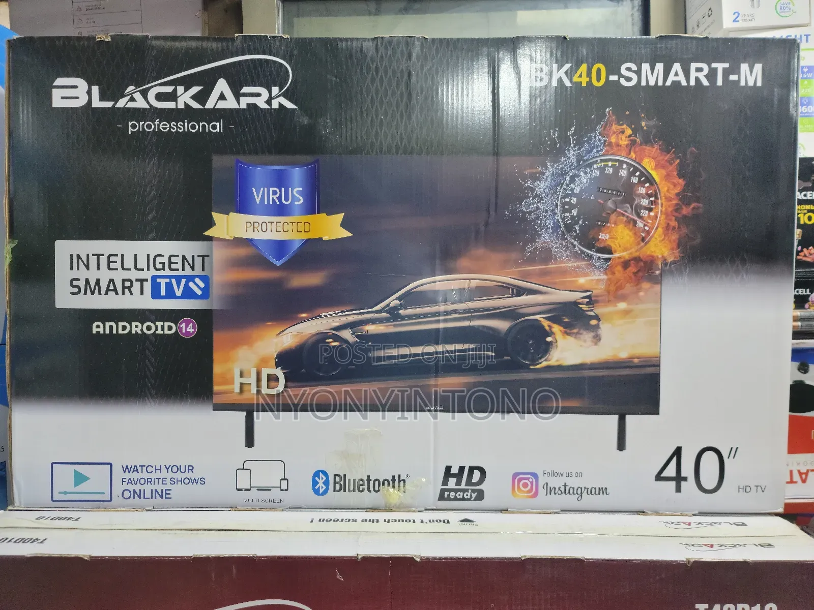 40" Black Ark Smart Android Tv With Bluetooth Connectivity