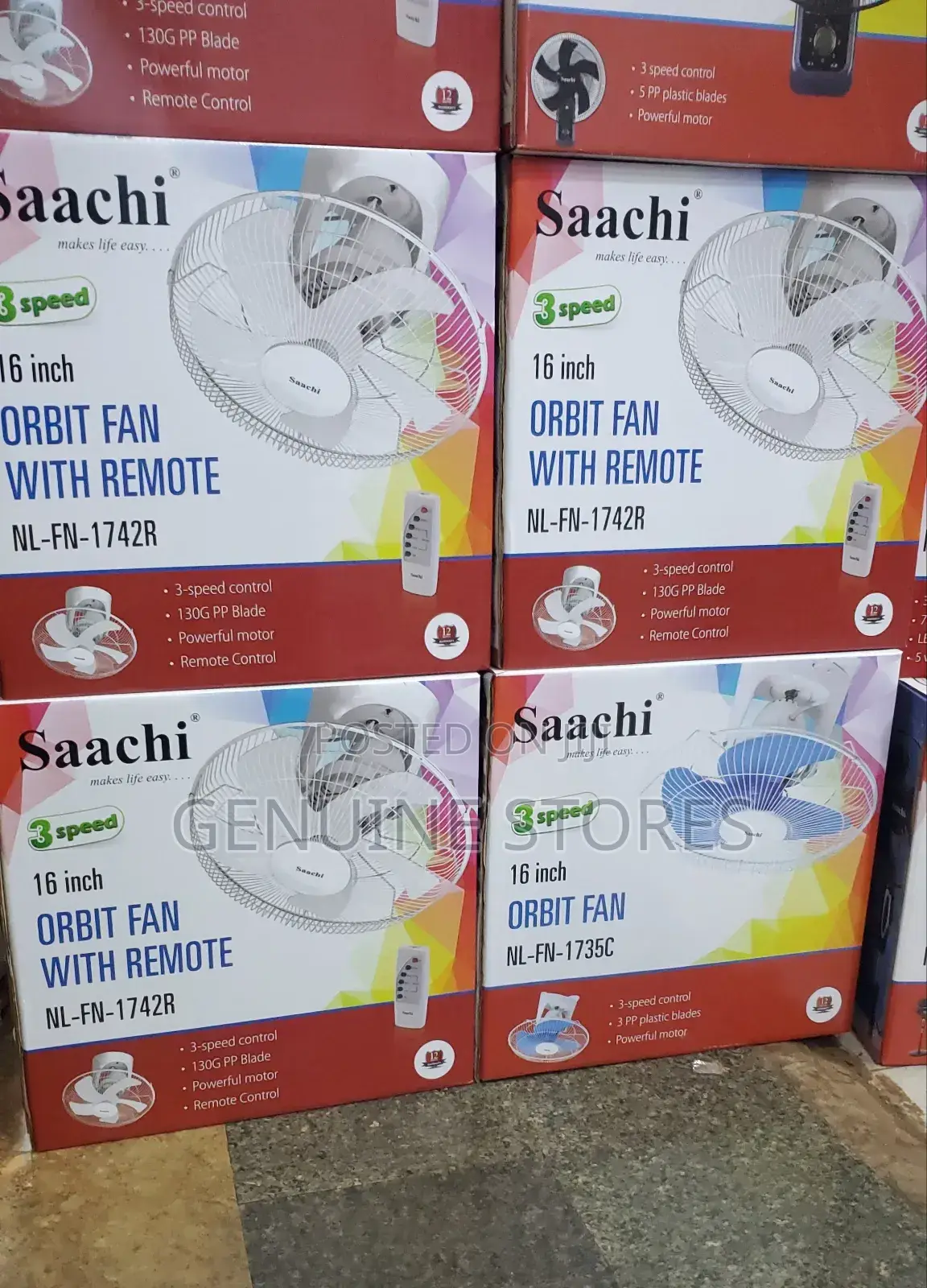 Saachi Ceiling Fan With a Remote Control.