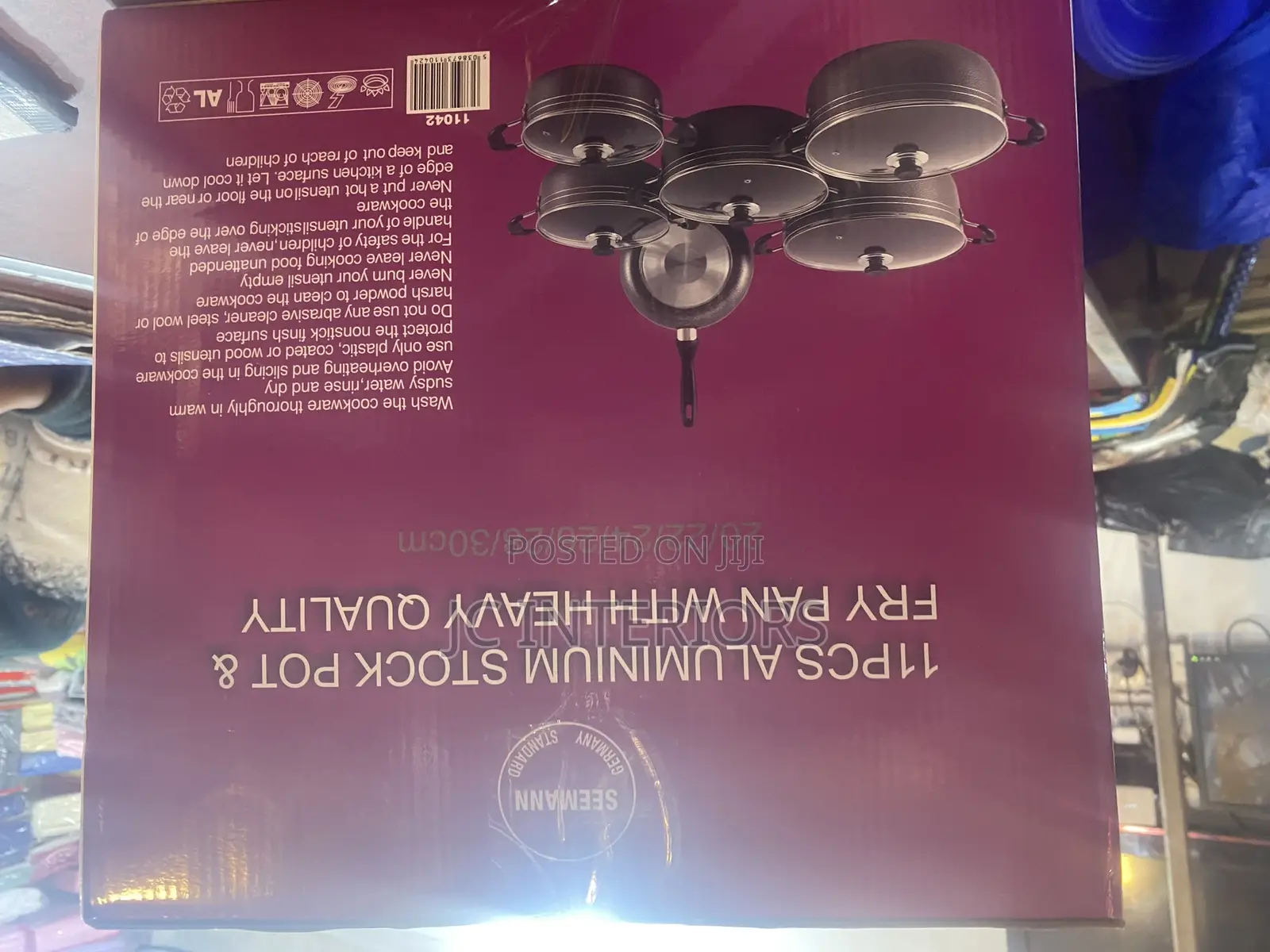 11pcs Aluminum Stock Pot Fry Pan With Heavy Duty