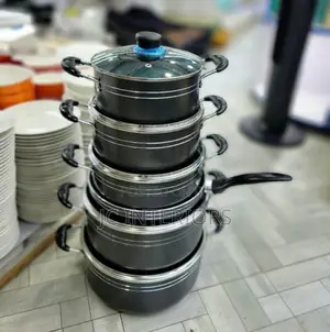 11pcs Aluminum Stock Pot Fry Pan With Heavy Duty