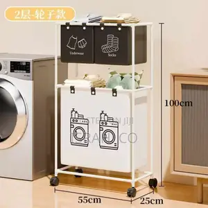 A Rolling Laundry Sorter With Multiple Compartments