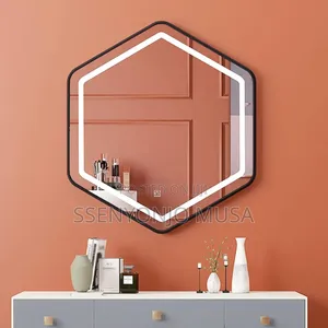 Modern Hexagonal Led Wall Mounted Mirror - Touch Sensor.