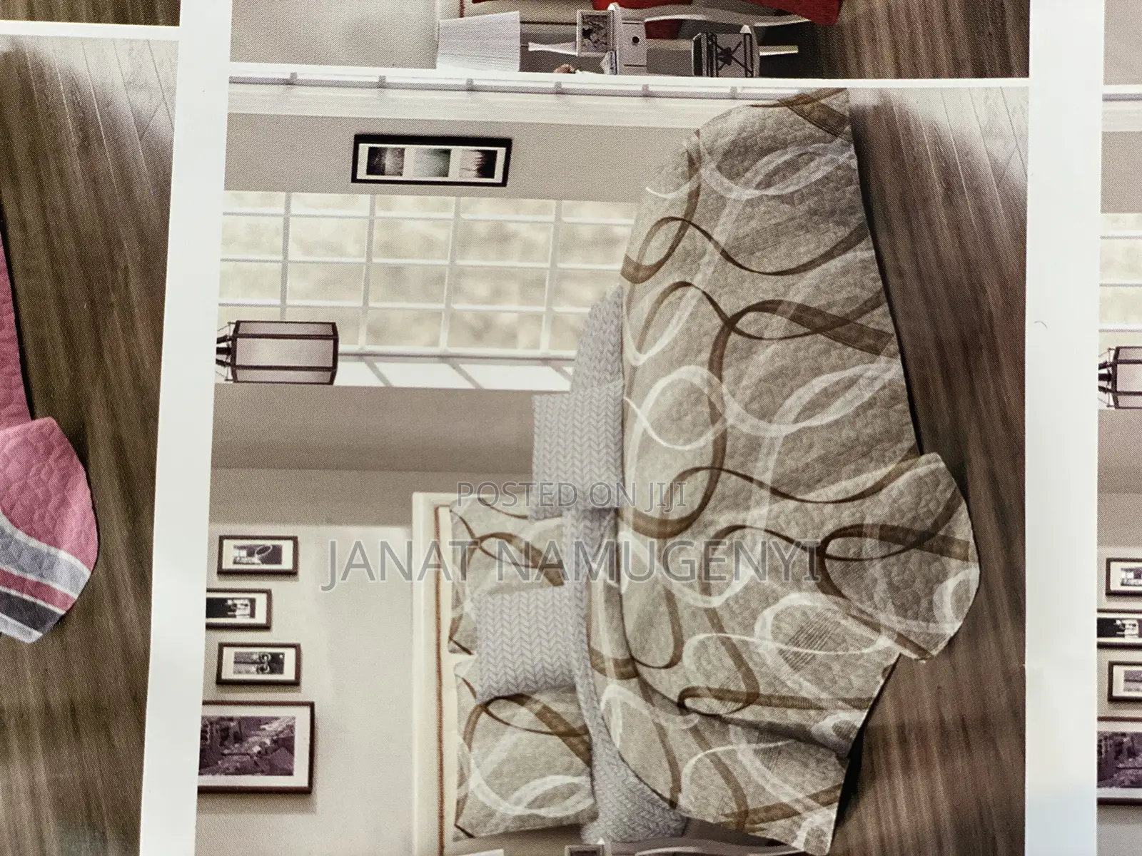 Brown Lined 4 Piece Bedspread(Light Duvet With a Bedsheet)
