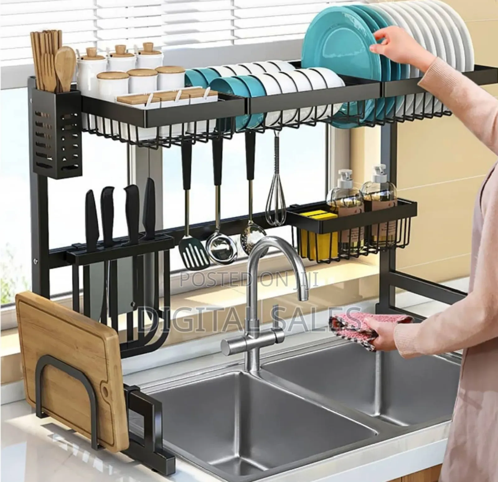 Over the Sink Dish Drainer Black