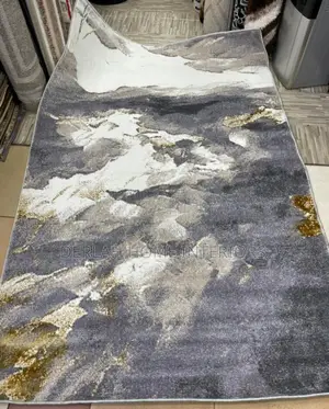 Cream and Gold Designs Center Table Carpet